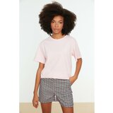 Trendyol Pink Boyfriend Printed Knitted T-Shirt Cene