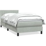Box Spring krevet s madracem svijetlo sivi 90x220 cm baršun | shoptok.hr