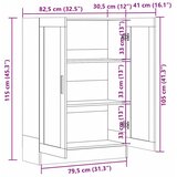  Vitrina bijela 82,5 x 30,5 x 115 cm konstruirano drvo | shoptok.hr