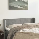  Uzglavlje s ušima svjetlosivo 147x16x78/88 cm baršunasto | shoptok.hr