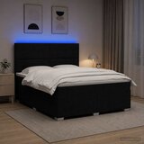  LED okvir za krevet s madracem Crna 140 x 200 cm Tkanina | shoptok.hr
