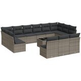 Maison Chic Seti vrtnega pohištva - Vrtna garnitura - Vrtni pohištvo set 14-delna z blazinami siv poli ratan, (21810015) | Shoptok.si