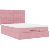  Otomanska postelja z vzmetnicami roza 140x190cm žamet, (22054056) | Shoptok.si