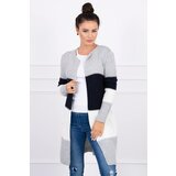 Kesi Cardigan sweater on straps gray+navy blue Cene