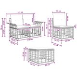  Zunanja garnitura za sedenje 9 pcs Črna in Temno siva Poliester, (5000272334) | Shoptok.si