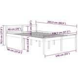 Za krevet od masivne borovine bijeli 140 x 200 cm | shoptok.hr