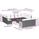  14-dijelni set vrtnih sofa s jastucima poliratan crni | shoptok.hr