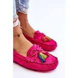 Boto Suede Loafers With Bow And Fringes Fuchsia Dorine | shoptok.hr
