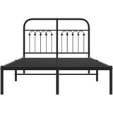  Metalni okvir za krevet s uzglavljem crni 120x190 cm | shoptok.hr