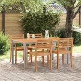 vidaXL vrtna miza 150x90x75 cm iz masivnega akacijevega lesa in kovine | Shoptok.si