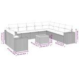  11-dijelni set vrtnih sofa od poliratana s jastucima bež | shoptok.hr