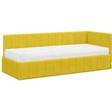  Kutni krevetni okvir s madracem s uzglavljem 2 pcs Žuta Baršun | Eponuda.ba