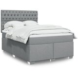  Krevet s oprugama i madracem svjetlosivi 140x190 cm od tkanine | shoptok.hr