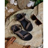 Resti Black and brown women's sports sandals with print Iberifa | Eponuda.ba