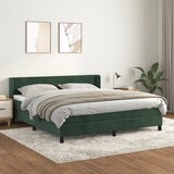  The Living Store Box spring postelja z vzmetnico temno zelena 160x200 cm žamet - Box Spring Postelja, (21448911) Cene