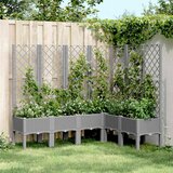  Vrtna sadilica s rešetkom svjetlosiva 160x120x142 cm PP | shoptok.hr