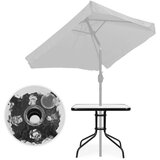  Vrtni stol od kaljenog stakla 80x80 cm s rupom za suncobran | shoptok.hr