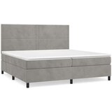  Krevet s oprugama i madracem svjetlosivi 200x200 cm baršunasti | shoptok.hr