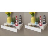 vidaXL Lebdeče stenske police s predali 2 kosa 48 cm bele, (20621346) | Shoptok.si