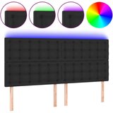 vidaXL LED posteljno vzglavje črno 160x5x118/128 cm umetno usnje, (20936190) Cene