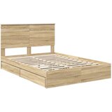  Postelja s shranjevanjem z vzglavjem Sonoma hrast 135 x 190 cm, (5000105851) | Shoptok.si