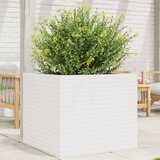 vidaXL Vrtno cvetlično korito belo 80x80x68,5 cm trdna borovina Cene
