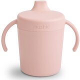 Mushie silikonski lonček z ročaji za učenje pitja sippy cup blush Cene
