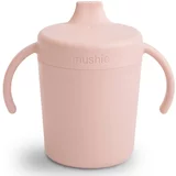 Mushie silikonski lončić s ručkama za učenje pijenja sippy cup blush