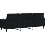 vidaXL Trosjed s ukrasnim jastucima crni 210 cm baršunasti | shoptok.hr