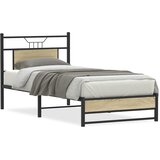 vidaXL Posteljni okvir brez vzmetnice hrast 80x200 cm inženirski les | Shoptok.si