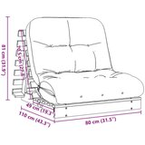 vidaXL futon na razvlačenje s madracem 80 x 206 x 11 cm od borovine | shoptok.hr