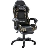 vidaXL racing stol z oporo za noge črno in kamuflažno umetno usnje | Shoptok.si