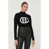 Karl Lagerfeld Pulover ženski, črna barva
