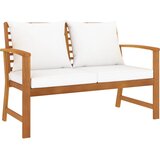The Living Store Vrtna klop 120 cm s krem blazinami trden akacijev les - Vrtna Klop, (21479858) | Shoptok.si