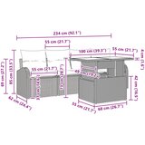  Sjedeća garnitura za vrt 5 kom. Smeđa poliratan | shoptok.hr