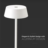  LED spoljna prigušiva dodirna punjiva stona lampa LED/2W/5V IP54 bela | Eponuda.com