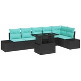 vidaXL Vrtna sedežna garnitura s shranjevanjem 7 pcs Črna Poly ratan, (5000021098) | Shoptok.si