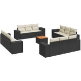  13-dijelni set vrtnih sofa s jastucima poliratan crni | shoptok.hr
