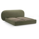 Micadoni Zelena oblazinjena zakonska postelja s prostorom za shranjevanje z letvenim dnom 200x200 cm Ovalo – | Shoptok.si