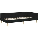  Kutni okvir kreveta Crna 90 x 200 cm tkanina | shoptok.hr