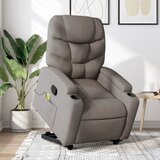 Maison Chic masažni naslanjač - Relax naslanjač s funkcijo vstajanja taupe blago, (22062326) | Shoptok.si