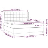  Krevet s oprugama i madracem ružičasti 180x200 cm baršunasti | shoptok.hr