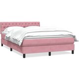  Box spring postelja z vzmetnico roza 140x210 cm žamet, (22011483) | Shoptok.si