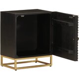 Maison Chic Nočna omarica - Nočna miza črna 40x30x50 cm trden mangov les in železo, (21689669) | Shoptok.si