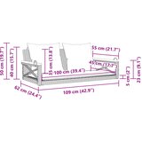  Klupa za ljuljanje s jastucima smeđa 109x62x40 cm od poliratana | Eponuda.com