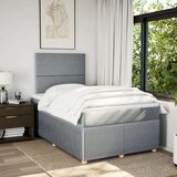 vidaXL Boxspring postelja z vzmetnico svetlo siva 120x190 cm blago | Shoptok.si