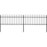  Vrtna ograda s vrhom koplja Čelik 359x80 cm Crna | shoptok.hr