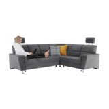 Kondela Raztegljiva sedežna garnitura, siva tkanina, desna, SANTIAGO | Shoptok.si