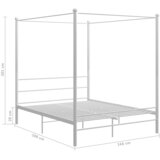  Okvir za krevet s nadstrešnicom bijeli metalni 160 x 200 cm | Shoptok.si