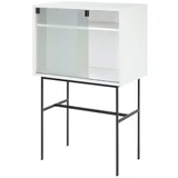Sivo-bež vitrina s kliznim vratima 70x109x40 cm Lekko –